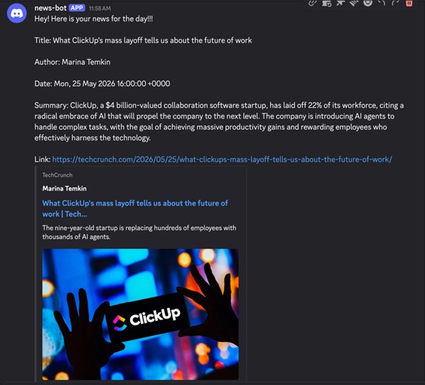 n8n discord noticias